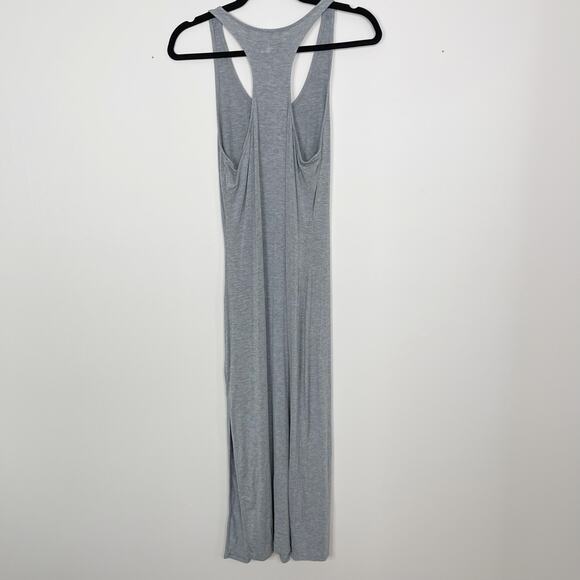 Aritzia Talula Gallatin Midi Racerback Dress Heather Gray Side Split Medium M - Picture 2 of 8